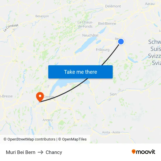 Muri Bei Bern to Chancy map