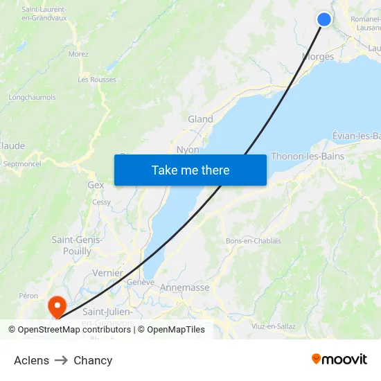 Aclens to Chancy map