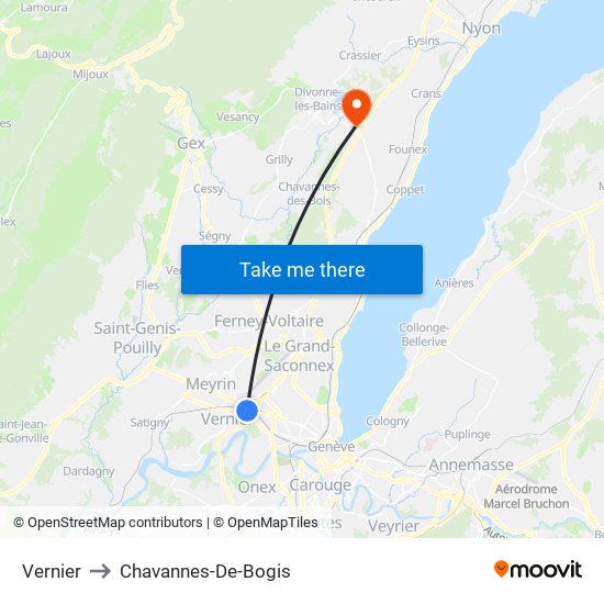 Vernier to Chavannes-De-Bogis map