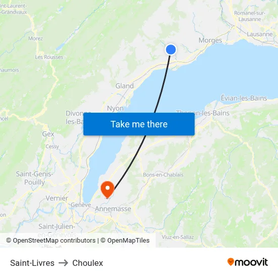Saint-Livres to Choulex map