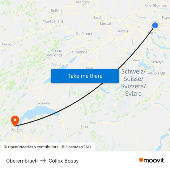 Oberembrach to Collex-Bossy map