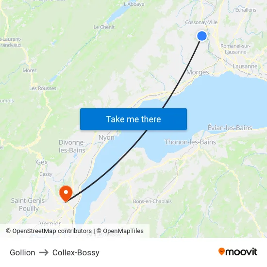 Gollion to Collex-Bossy map