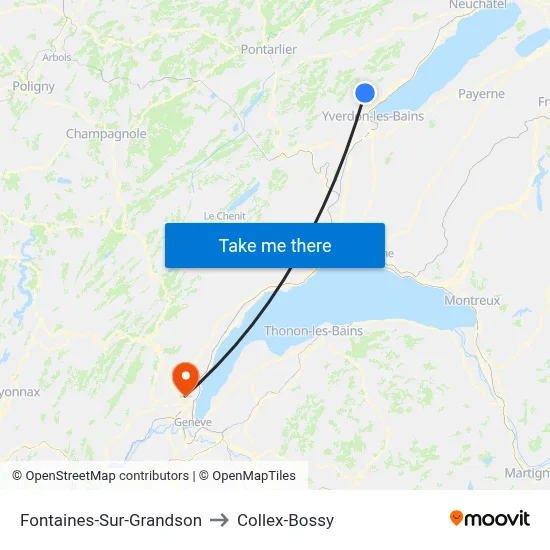 Fontaines-Sur-Grandson to Collex-Bossy map