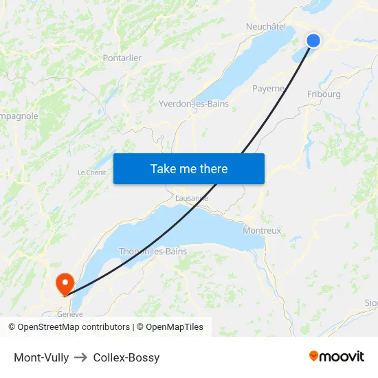 Mont-Vully to Collex-Bossy map