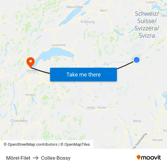 Mörel-Filet to Collex-Bossy map