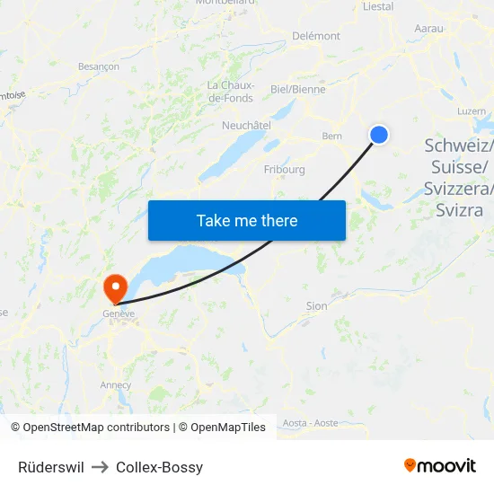 Rüderswil to Collex-Bossy map