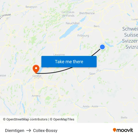 Diemtigen to Collex-Bossy map