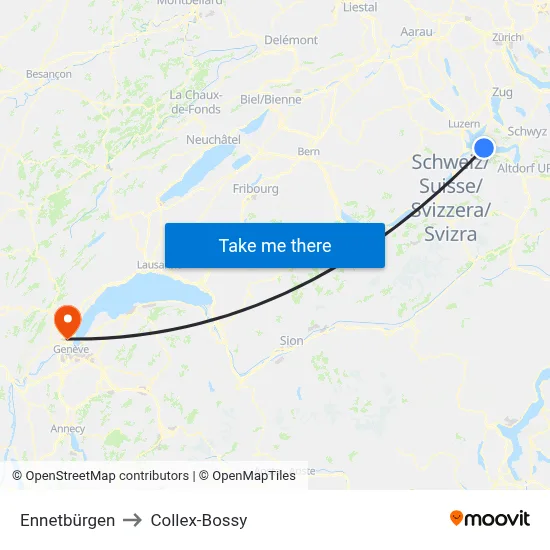 Ennetbürgen to Collex-Bossy map