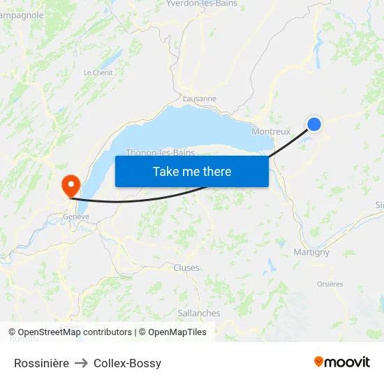 Rossinière to Collex-Bossy map