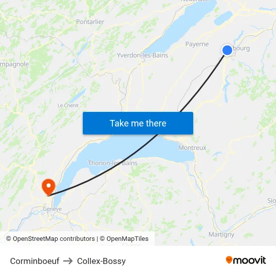 Corminboeuf to Collex-Bossy map