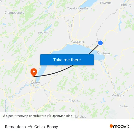 Remaufens to Collex-Bossy map