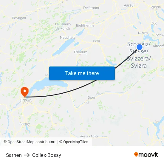 Sarnen to Collex-Bossy map
