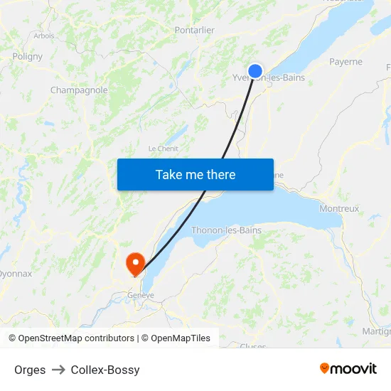 Orges to Collex-Bossy map