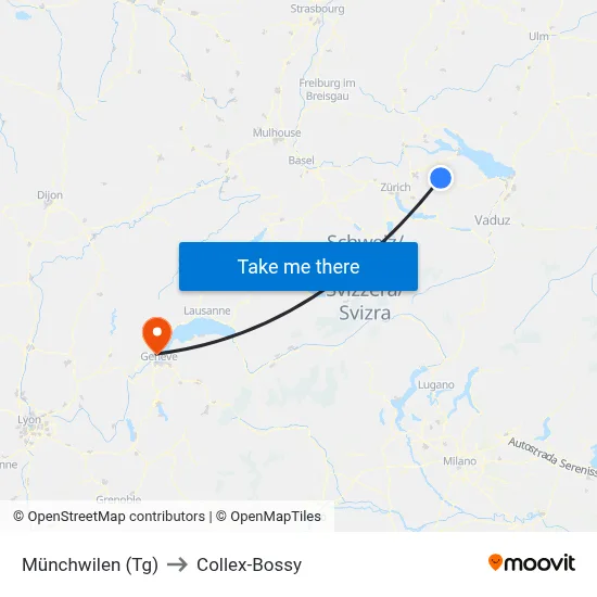 Münchwilen (Tg) to Collex-Bossy map
