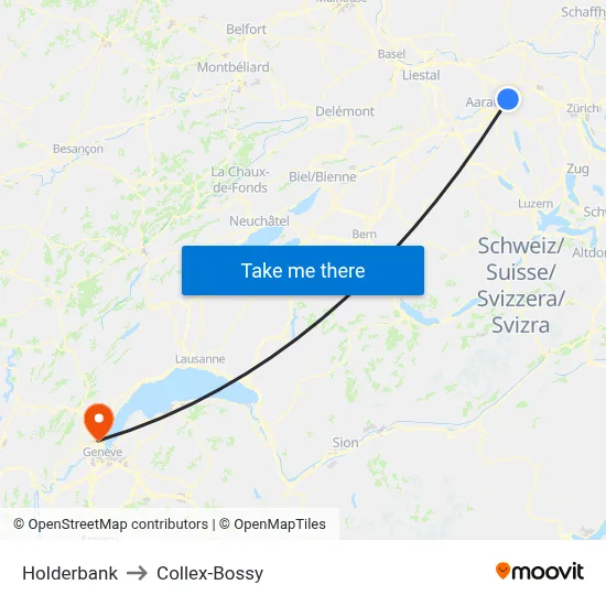 Holderbank to Collex-Bossy map
