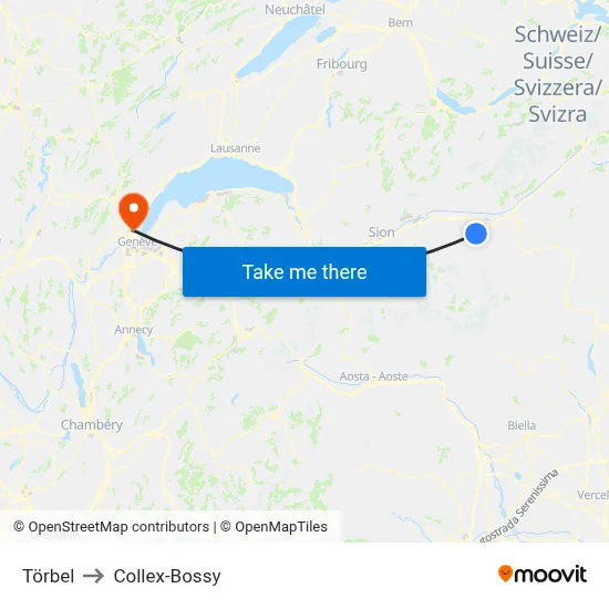 Törbel to Collex-Bossy map