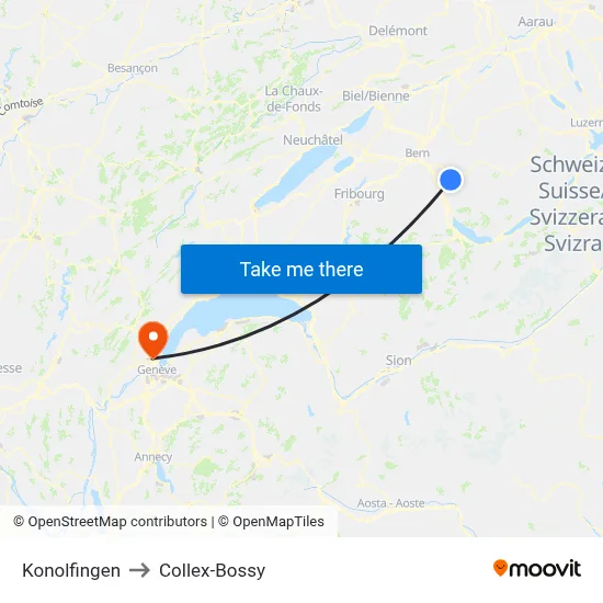 Konolfingen to Collex-Bossy map