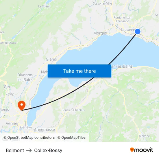 Belmont to Collex-Bossy map