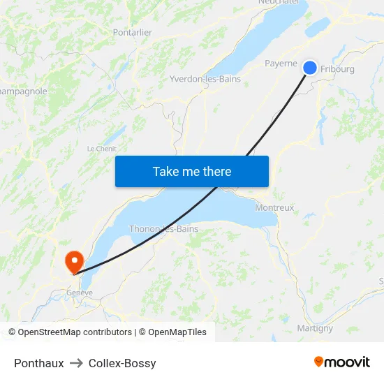 Ponthaux to Collex-Bossy map