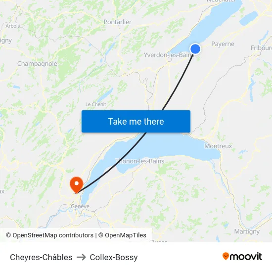 Cheyres-Châbles to Collex-Bossy map