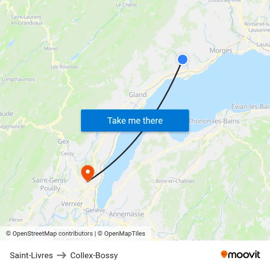 Saint-Livres to Collex-Bossy map