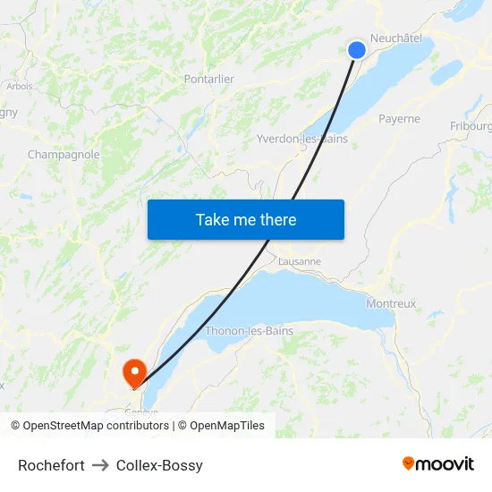 Rochefort to Collex-Bossy map