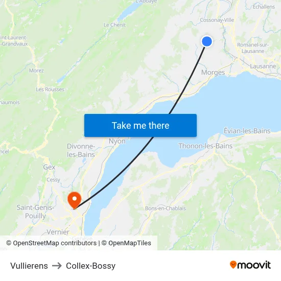 Vullierens to Collex-Bossy map