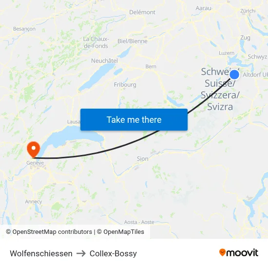 Wolfenschiessen to Collex-Bossy map