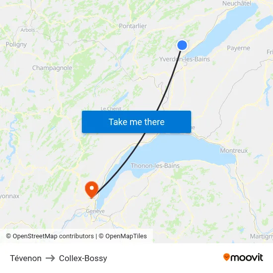 Tévenon to Collex-Bossy map