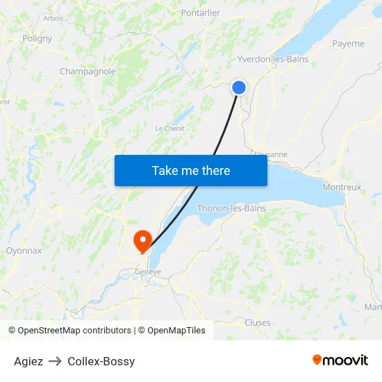 Agiez to Collex-Bossy map