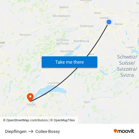 Diepflingen to Collex-Bossy map
