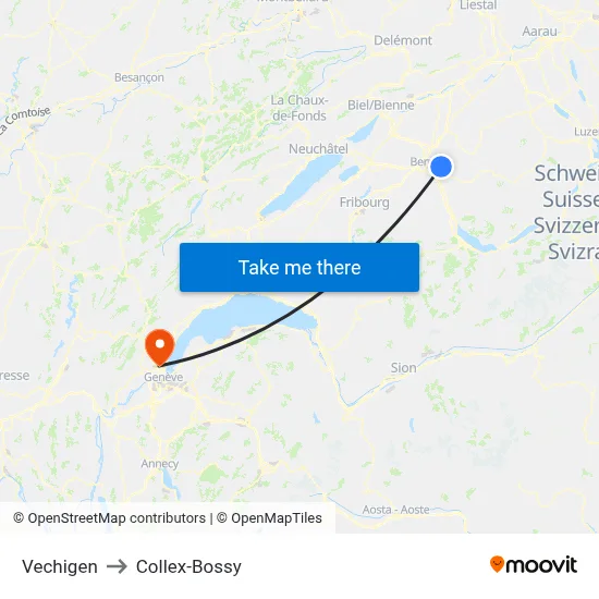 Vechigen to Collex-Bossy map