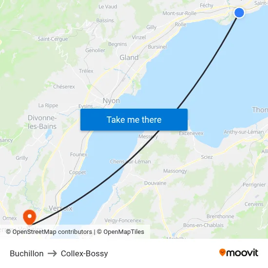 Buchillon to Collex-Bossy map