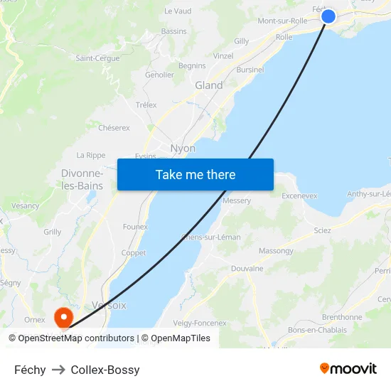Féchy to Collex-Bossy map