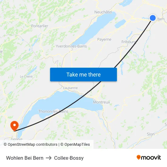 Wohlen Bei Bern to Collex-Bossy map