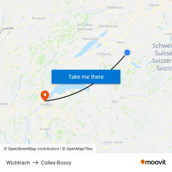 Wichtrach to Collex-Bossy map