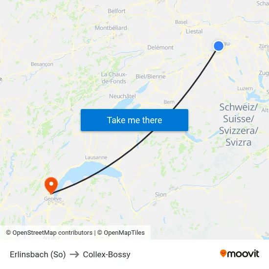 Erlinsbach (So) to Collex-Bossy map