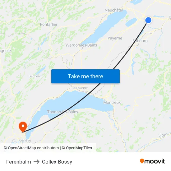 Ferenbalm to Collex-Bossy map