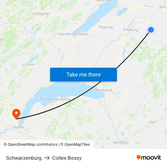 Schwarzenburg to Collex-Bossy map