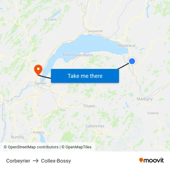 Corbeyrier to Collex-Bossy map