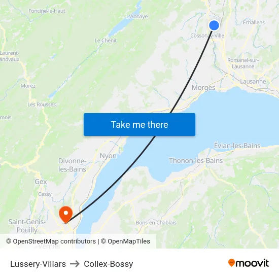 Lussery-Villars to Collex-Bossy map