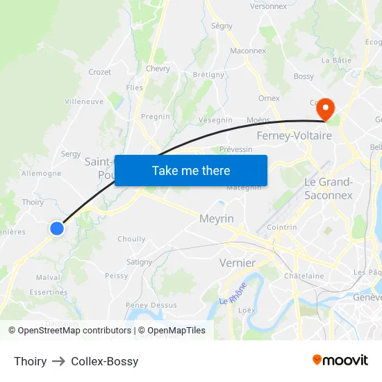 Thoiry to Collex-Bossy map