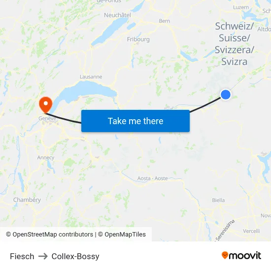 Fiesch to Collex-Bossy map