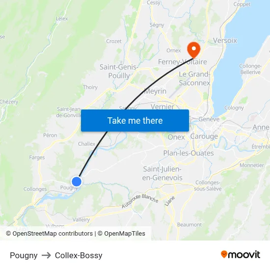 Pougny to Collex-Bossy map