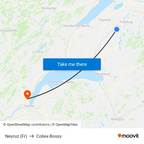 Neyruz (Fr) to Collex-Bossy map