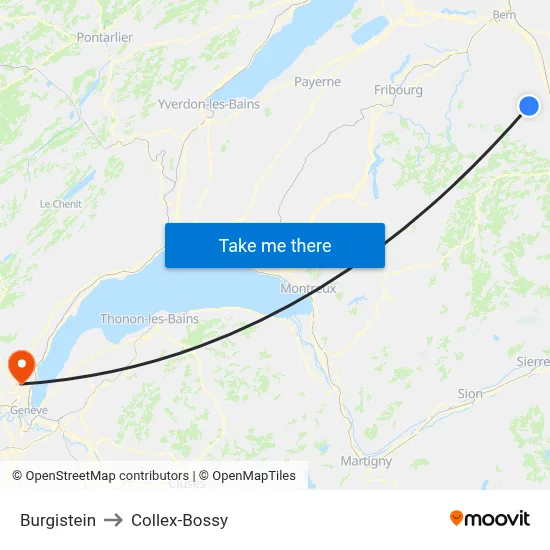 Burgistein to Collex-Bossy map