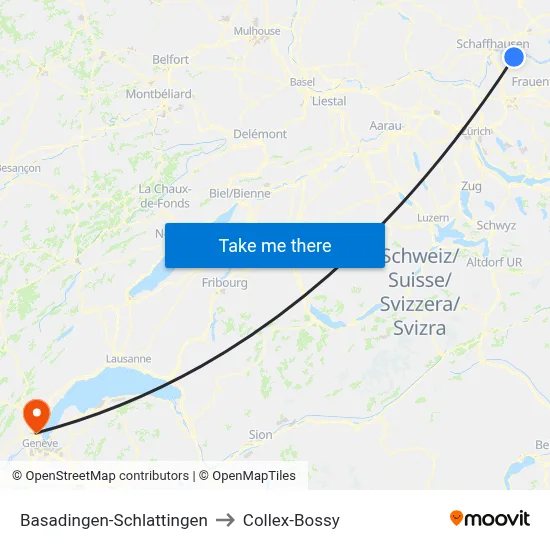 Basadingen-Schlattingen to Collex-Bossy map