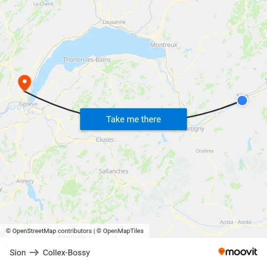 Sion to Collex-Bossy map