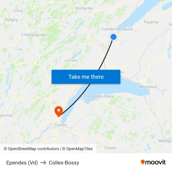 Ependes (Vd) to Collex-Bossy map