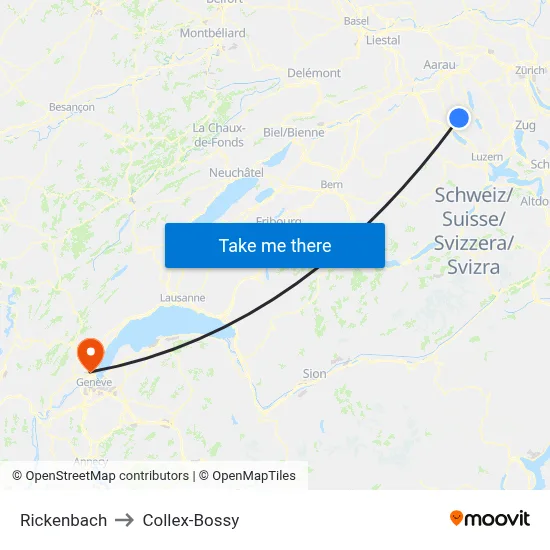 Rickenbach to Collex-Bossy map